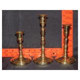 3 Brass Candle Sticks