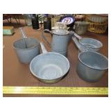 5 Piece Enamelware Pot  Lot