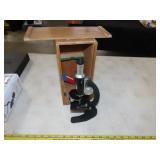 Microscope w/ Wood Box