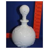 Milk Glass Barber Decanter