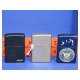3 Zippo Lighters