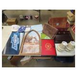 Table Lot w/ Decor, Household & Misc