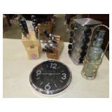 Knife Blocks, Clock & Spice Rack