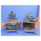 2 Miniature Cast Iron Stoves