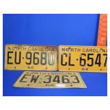 3 1964 NC Car Tags