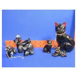 Vintage Redware Cat & Dog Families