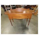 Pegged Turned Leg Table w/ Backsplash