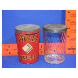 2 Glass Snuff Jars
