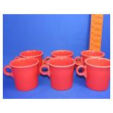 6 Red Fiesta Mugs