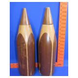 2 Wood Carved Artillary Rounds