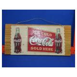 Wood Coca Cola Wall Art (12"x6")