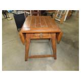 Oak Drop Leaf End Table