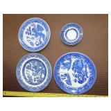 4 Blue Willow Dishes