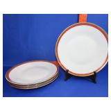 4 Richard Ginori "Palermo Red" 10" Plates