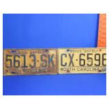 2 - 1960 NC Car Tags