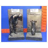 Pair of Golfer Bookends