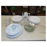 Table Lot w/ Misc China & Glassware
