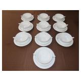 10 Rosenthale Maria White Soup Cups w/ Saucers