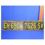 2 - 1963 NC Car Tags
