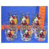 6 Anchor Hocking Seasons Greetings Glasses