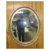 Oval Gold Frame Ornate Mirror - 28"x34"