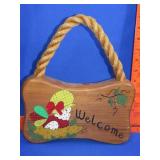 Handpainted Wood Welcome Sign