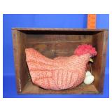 Wood Winchester Ammo Box w/ Cloth Hen