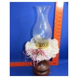 Wood Kerosene Lamp Style Candle Holder