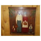 Primative Style Painting on Board - 20"x22"