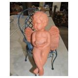 Metal Chair w/ Terra Cotta Angel