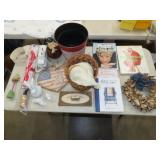 Table Lot of Books & Decor