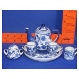 Miniature Blue & White Tea Set