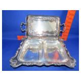 Divided Silver Plate Serving Dish