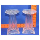 Pair of Crystal Candle Stands