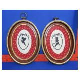 Pair of Framed Cross Stitch