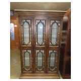 Double Lighted China Cabinet w/ Glass Shelves