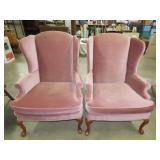 Pair of Upholstered Wing Backs