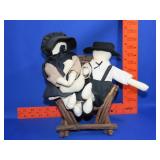 Man & Woman w/ Twig Bench