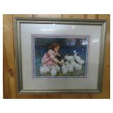 Framed "Feeding The Rabbits" Print - 28"x24"