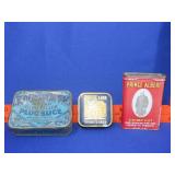 3 Old Tobacco & Typewritter Ribbon Tins