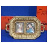 Florenza Gold Tone Metal Double Picture Frame