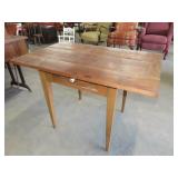 Antique 3 Board Pine Table w/ Drwaer