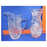 Crystal Vase & Pitcher