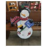 Metal Stick Down Snowman