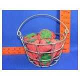 Metal Basket w/ Cloth Strawberries