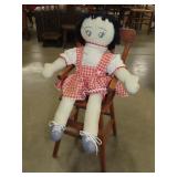 Wood Doll Chair w/ Doll