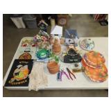 Table Lot w/ Seasonal & Holiday Decor