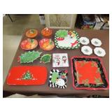 Lot of Holiday Serving Plates
