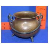 Small Footed Brass Pot