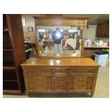 Contemporary Triple Dresser w/ Mirror